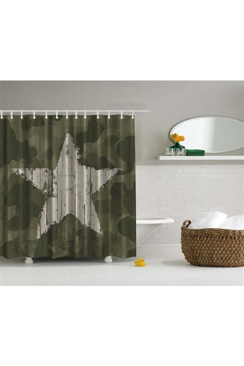 Orange Venue Gökyüzü Duş Perdesi Krem Yıldız Desenli