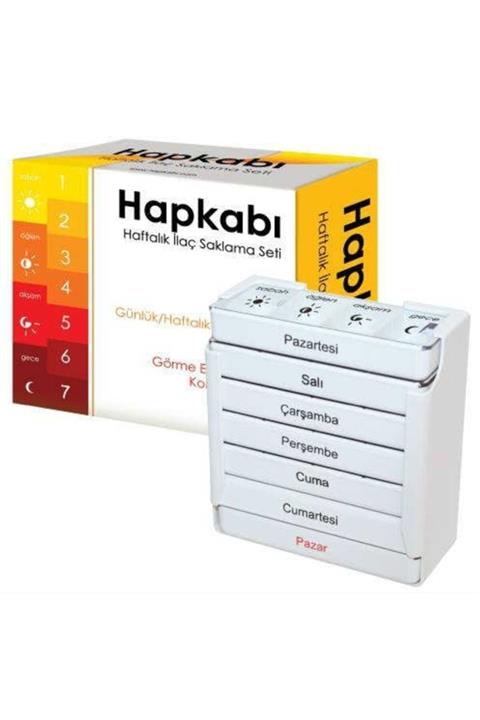 Kırmızı Elma İlaç Kabı Haftalık Haptaşıma Kutusu