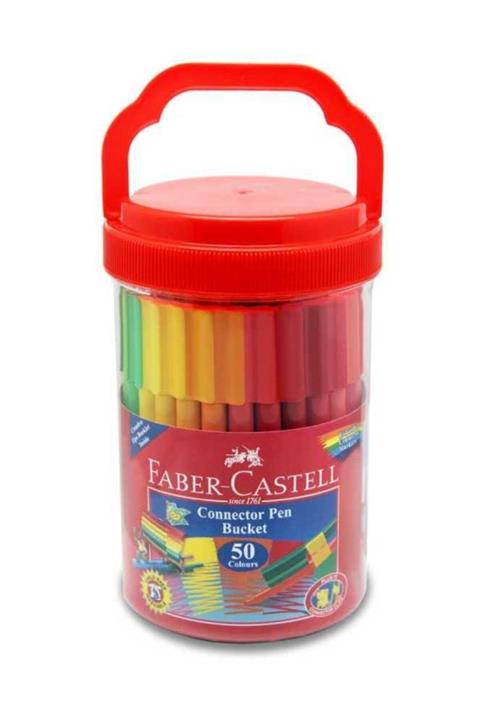 Faber Castell Eğlenceli Keçeli Kalem 50 Renk Plastik Kova