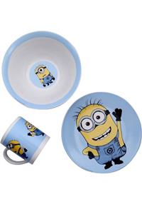 Modernica Mama Seti Minions Porselen 3 Parça Minyon Çocuk Mama Takımı