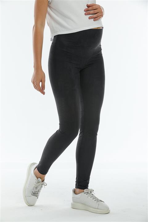 Perla Blanca Siyah Süet Hamile Taytı