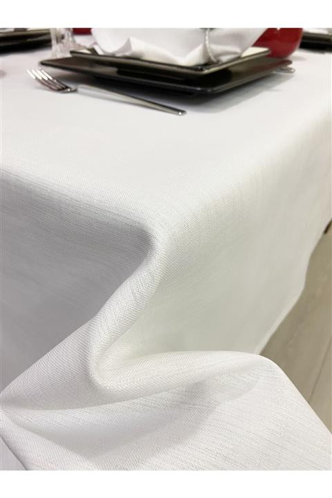 Zeren Home Simli Masa Örtüsü Beyaz