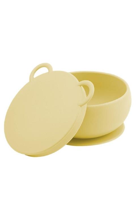 Oioi Vakum Tabanlı Silikon Kapaklı Sarı Kase