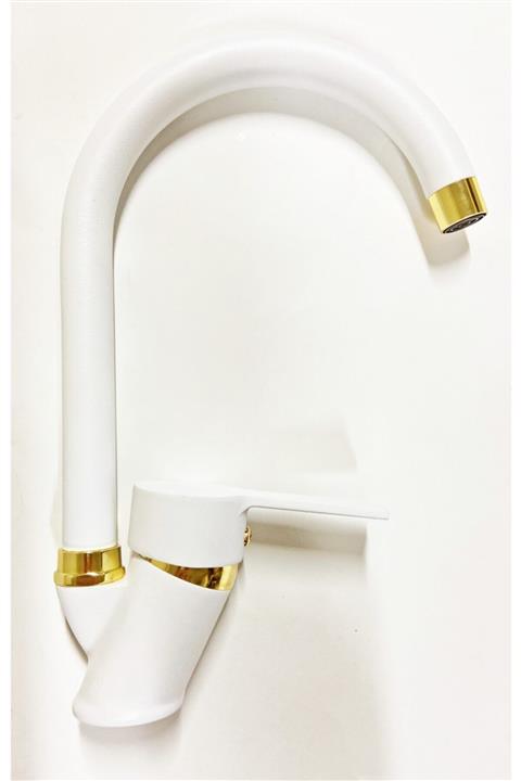 ARMİLLA ARMATÜR Beyaz Gold Mutfak Eviye Tezgah Musluğu Bataryası Çeşmesi