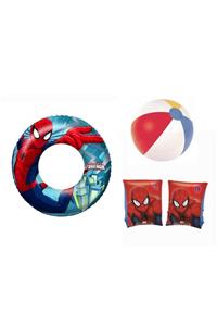 elife shop Es98003-1t Lisanslı Spiderman Havuz Deniz Simit Kolluk Top Seti 3’lü Set