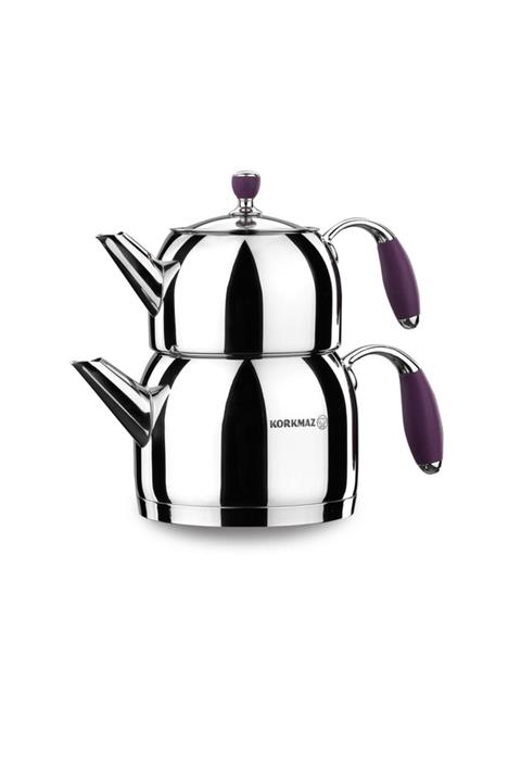 KORKMAZ Flora Mor Maxi Çaydanlık Takımı A119-03