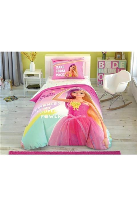 Taç - Barbie Kindness Glow Lisanslı Tek Kişilik Nevresim Takımı