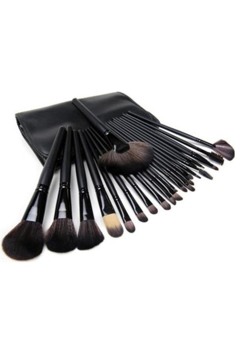 Kingshark 24'lü Siyah Profesyonel Makyaj Fırça Seti