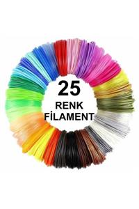 Filament 3d Kalem Yazıcı Için 25 Renk 25 Metre (25 X 1 Metre) Pla