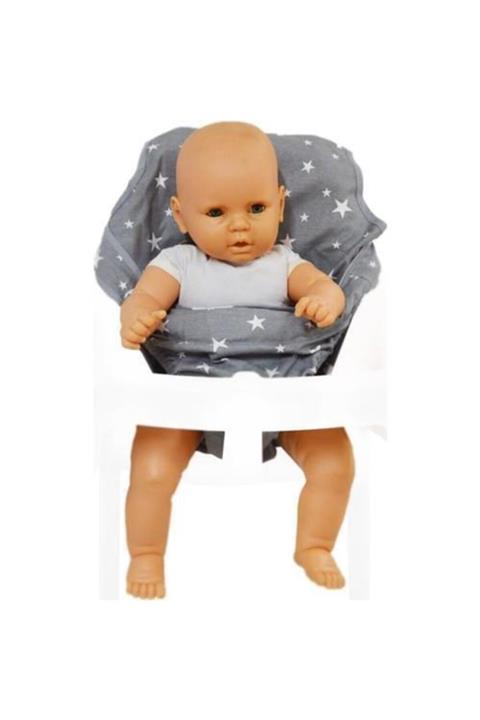 Sevi Bebe Kumaş Mama Sandalyesi - Gri Yıldız