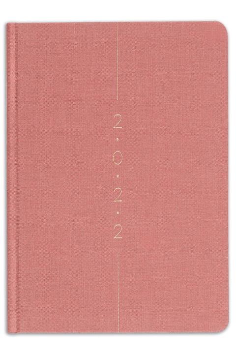 Matt Notebook 2022 Yılı A5 Keten Ajanda 12 Aylık Pembe