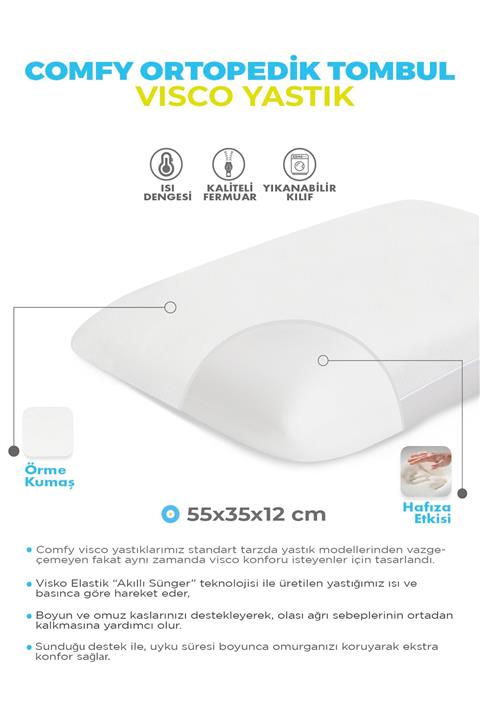 Viscofoam Visco Foam Ortopedik Tombul Comfy Visko Yastık