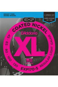 Daddario Exp170-5 Coated Nickel Wound 5-string Bass, Light, 45-130, Long Scale Takım Tel 5 Telli Ba