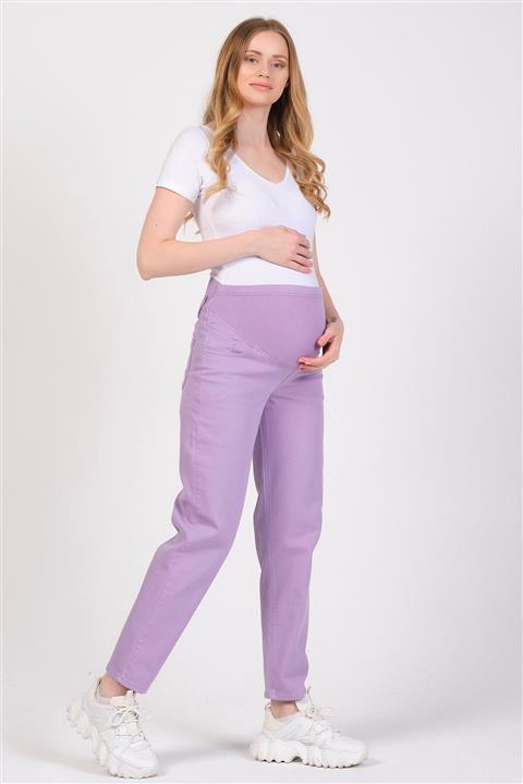 BUSA Kadın Lila Mom Fit Hamile Kot Pantolon