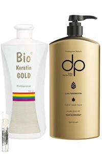 Bio Keratin Gold Brezilyan Fönü Kalıcı Saç Düzleştirici + Tuzsuz Şampuan Çam Terebentin