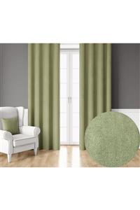Demor Home Soft Çağla Yeşili Ekstrafor Büzgülü Ada Fon Perde