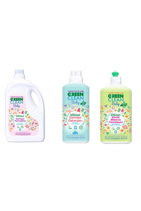 U Green Clean Baby Bitkisel Yumuşatıcı 2.75lt+çamaşır Deterjanı 1t+emzik Temizleyici 500ml 3'lü Set