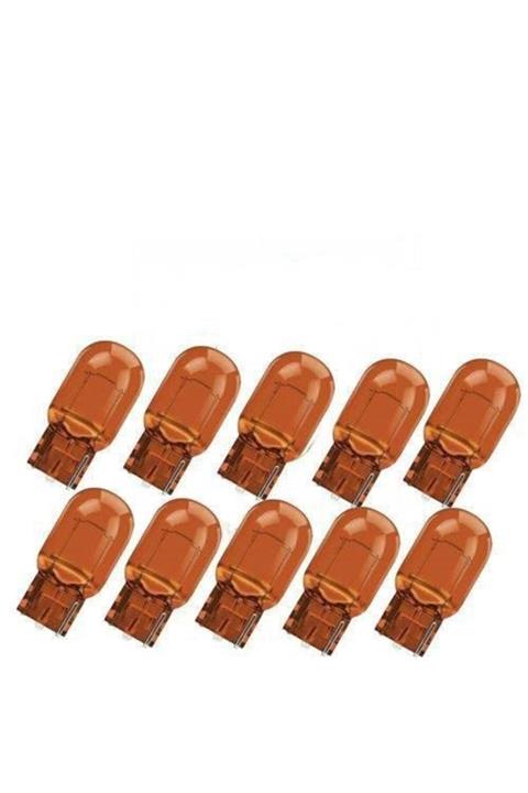 DORCAR 10 Adet 12v T10 W5w Dipsiz Park Gösterge Ampulü Turuncu