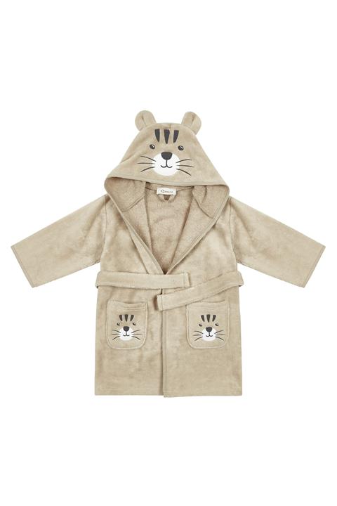 Nefa Kahverengi Kaplan Desenli Bebek Bornoz