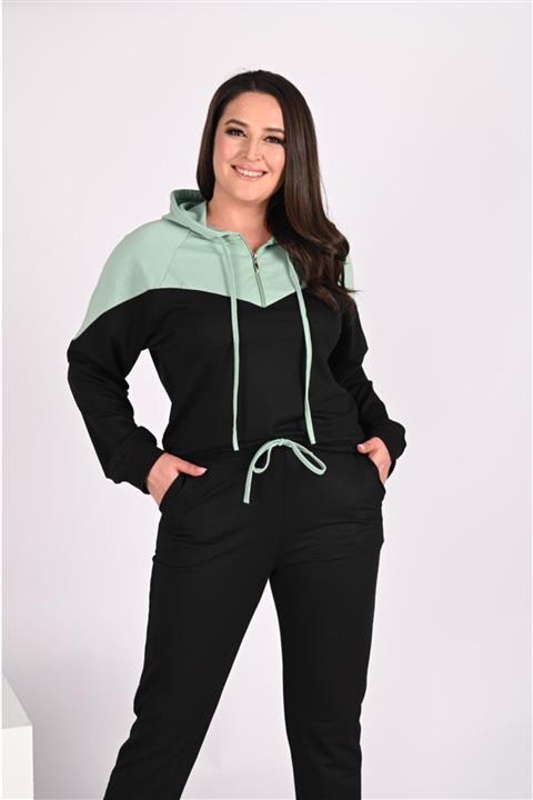 Koza Butik Kapüşonlu Üst Yarısı Garnili Battal Takım 9810