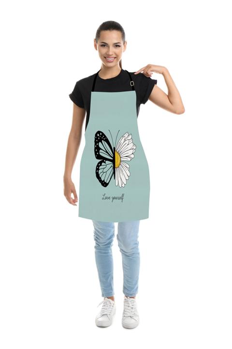 dessan home Kelebek Desenli Kadın Mutfak Önlüğü