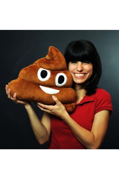 En Güzel Bişeyler Gülen Kaka Emoji Yastık