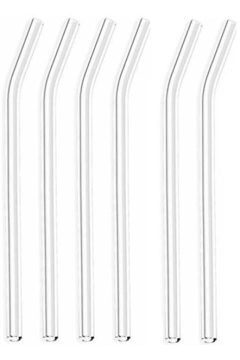 MİMOZA PARK 6 Lı Lüks Isıya Dayanıklı Şeffaf Cam Pipet ( 6 Adet )