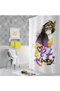 Zethome Tropik Sweet Baby Banyo Duş Perdesi Tek Kanat 1x120x200