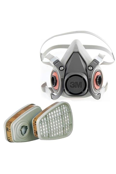 3M 6200 Yarım Yüz Maskesi Ve  6051 A1 Maske Filtresi