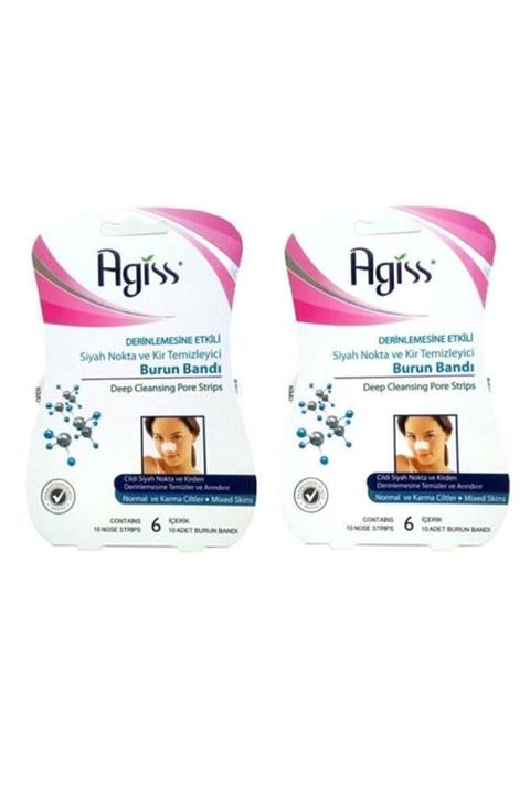 AGISS Siyah Nokta Temizleme Burun Bandı 6 Adet X2