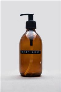 TriChi Design 300ml Amber Cam Sıvı Sabunluk Retro Tasarım 3d Dish Soap Etiket