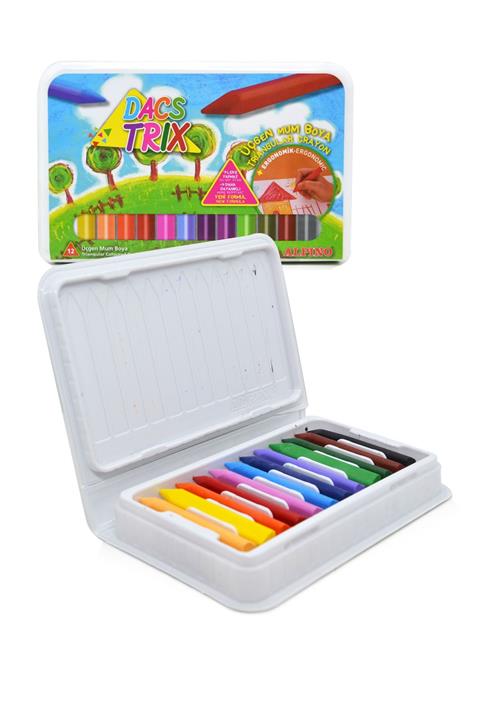 Alpıno Alpino Dacstrix 12 Li Üçgen Mum Pastel Boya - Leke Yapmaz