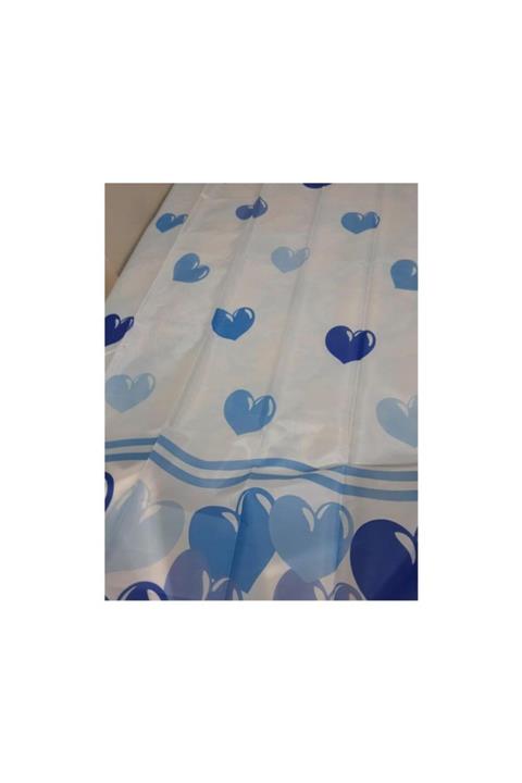 GARDENİA Gardenıa Kalp Mavi Banyo Perdesi