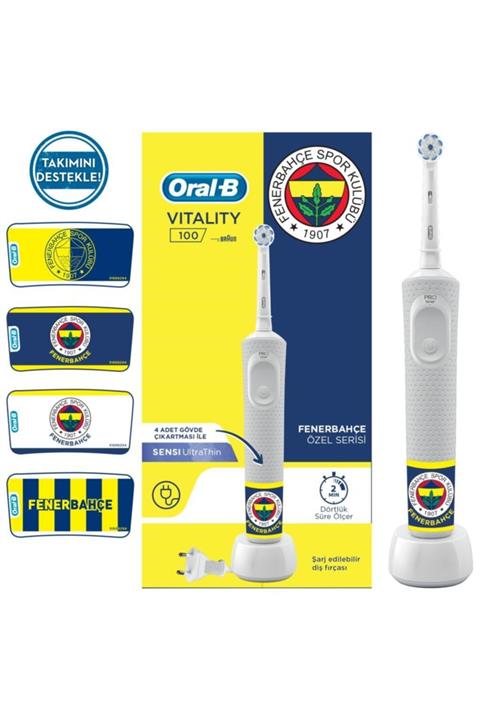 OralB D100 Şarjlı Fırça Fenerbahçe Taraftar Paketi