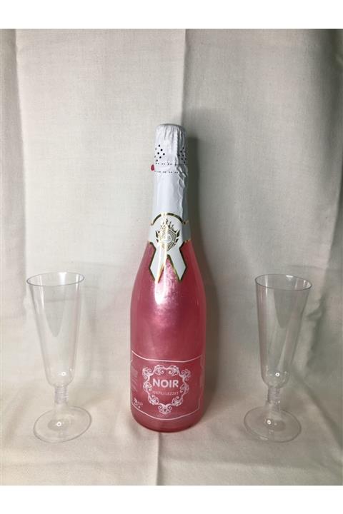 Noir Simli Alkolsüz Pembe Sx On The Beach Aromalı Gazlı İçecek 750ml + 2 Adet Bardak