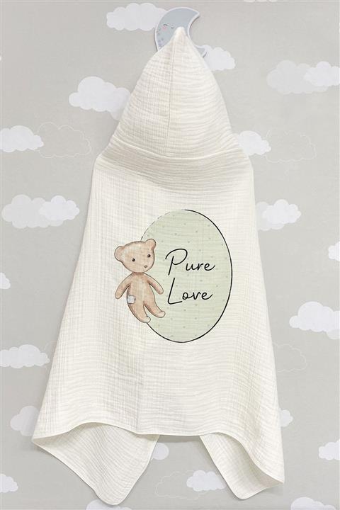 Tuğba Kuğu 4 Kat Müslin Kapüşonlu Havlu - For Baby Serisi