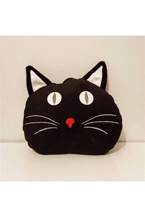 HENO BUTİK Gece Gözleri Parlayan Kedi Peluş Yastık