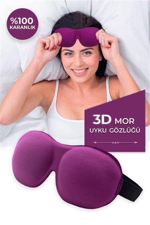 Viscofoam Uyku Gözlüğü Uyku Bandı 3d Uyku Gözlüğü Mor