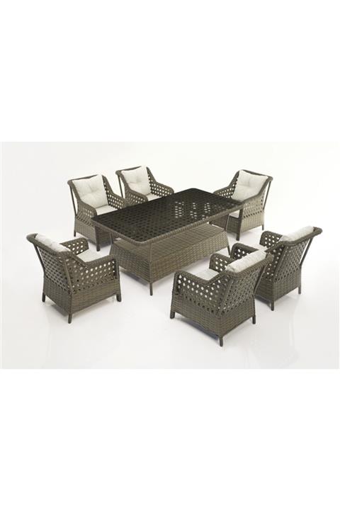 mobilyammetal Kapadokya Rattan Maxi Masa Takımı