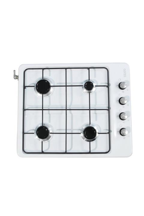 ERATO 4 Dört Gözlü Set Üstü Ocak Log Tüp Uyumlu Beyaz