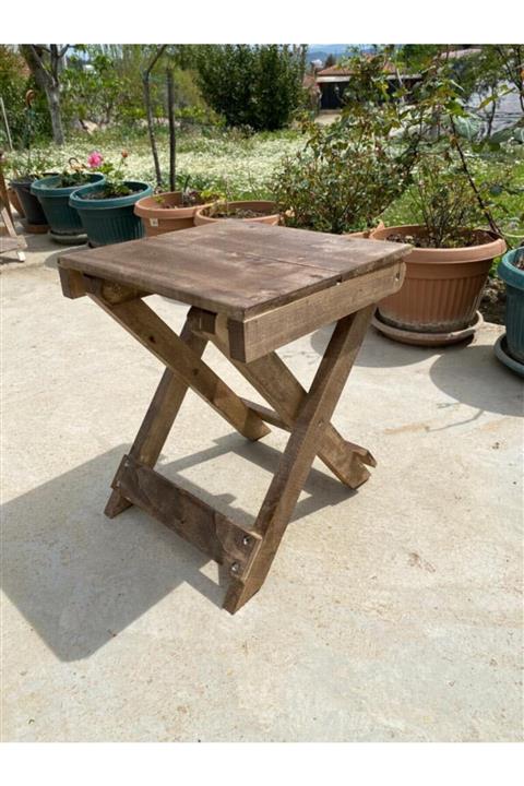 ÖzkeDekor Tabure Katlanır Ceviz Renk Özke0084