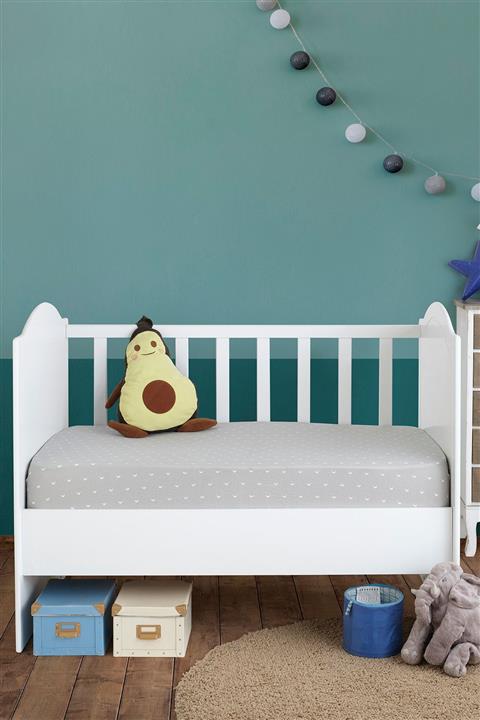 LADYNİL 70x140 Gri Bebek Lastikli Penye Çarşaf %100 Pamuk