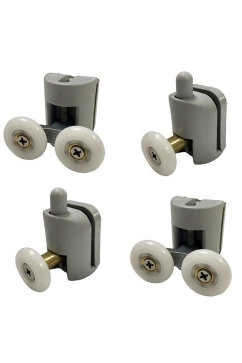 EYM Duşakabin Tekerleği 4 Lü Set Gri Teker Çapı 24 Mm Rulman Cam Kabinler Için