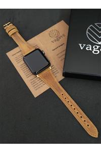 vagave Apple Watch  Uyumlu  Kadın Crazy Deri Kordon 38 / 40 Mm 3-4-5-6-7-se Uyumlu El Yapımı,