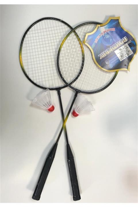 Duman 2 Adet Çiftli Badminton Raketi Çantalı Seti & 2adet Badminton Topu Oyun Seti