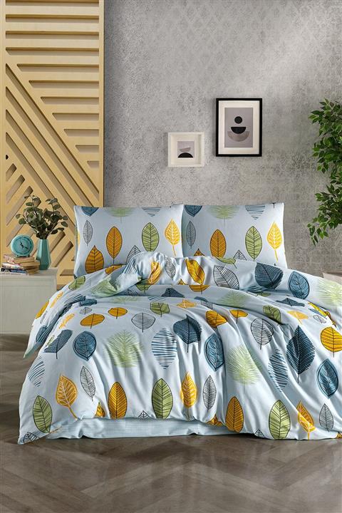 Tabu Home En Pure Yapraklı Mint Mavi Tek Kişilik Nevresim Takımı