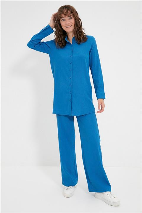 Trendyol Modest Mavi Dik Yaka Alt-Üst Takım TCTAW22US0087