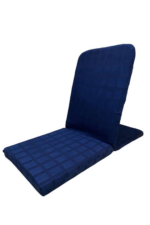 REMEGE Backjack Meditasyon Sandalyesi Sırt Destekli Yer Minderi Koyu Damalı Lacivert