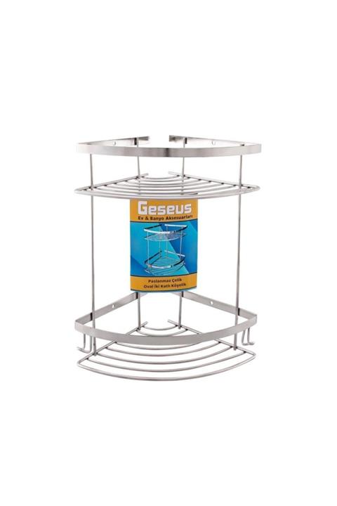 Geseus Paslanmaz Banyo Köşe Rafı Şampuanlık 304 Kalite Paslanmaz Çelik-gnrl2014