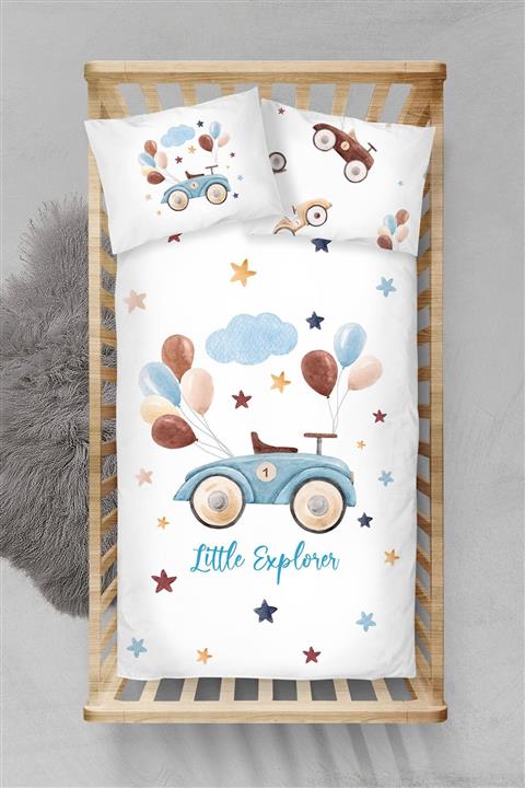 Tuğba Kuğu Beyaz Organik Bebek Nevresim Takımı